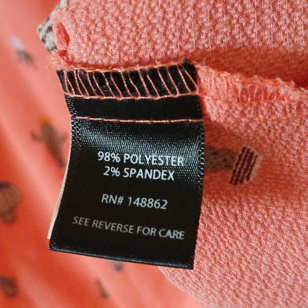 Torrid Coral Cactus Print Ruffle Crepe Tank Blouse - Picture 6 of 7